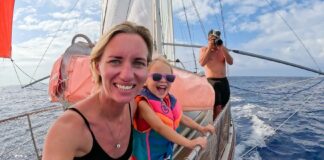 Karin and Brian Trautman, and daughter Sierra, of SV Delos